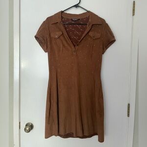 Betsey Johnson Brown Microsuede Mini/midi Dress